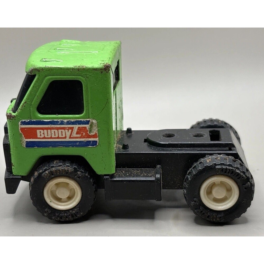1979 Buddy L Pressed Steel Green Cab Truck Rig Made in Hong Kong 3.25" Long